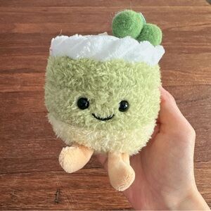 Green Cake Plush Keychain Cute Dessert Stuffed Toy Bag Charm Gift